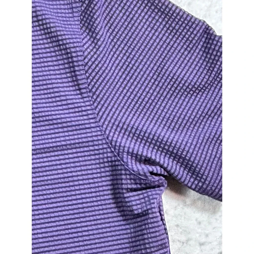 Mizzen+Main Polo Shirt Mens Lg Trim Fit Purple Stripe Performance Golf Stretch